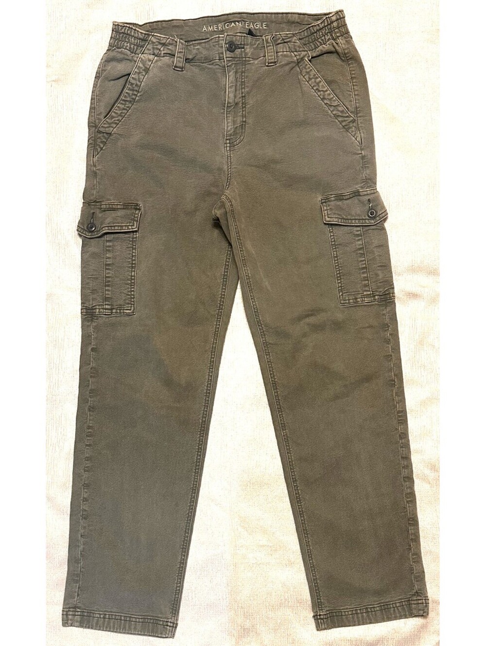 American Eagle Olive Green Stretch Cargo Pants Sz 10 Regular